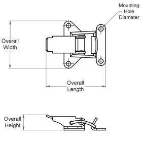 Wire Loop Draw Latch & Strike - Line Drawing