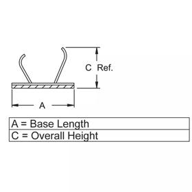 P110036_Cable_Clamps_-_Adhesive_Mount_Aluminum_2_Arm - Line Drawing