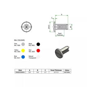 Ratchet Rivets - Nylon - Line Drawing