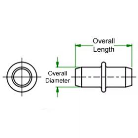 Shelf Supports - O-Rings on Cylinder - Line Drawing