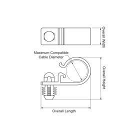 Cable Clamps - Fir Tree Mount, Wire Harness - Line Drawing