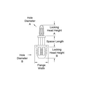 P160340_Standard_Snap_Lock_Supports-Fir_Tree_Mount_Bayonet_Nose_Snap-Lock - Line Drawing