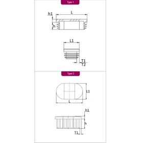 Oval Inserts & Glides - Line Drawing