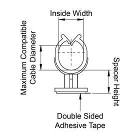 Standoff Cable Harness - Adhesive - Line Drawing