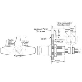 Adjustable T Handle w Compression - Line Drawing