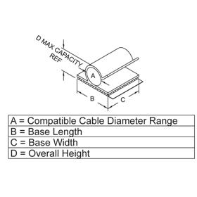P110680_Cable_Clamps_-_Adhesive_Mount_C_Style - Line Drawing