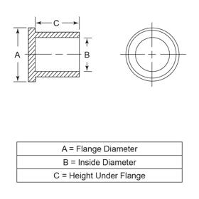 Flanged Caps - Line Drawing