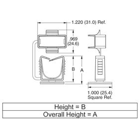 P110136_Wire_Saddle-Adhesive_Mount_Locking_Retaining_Bar - Line Drawing