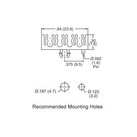 P110471_Fibre_Clips-4_Slot_8_Cables_3mm_Snap_In - Line Drawing