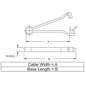 P110055 Flat Loop Clip - Line Drawing