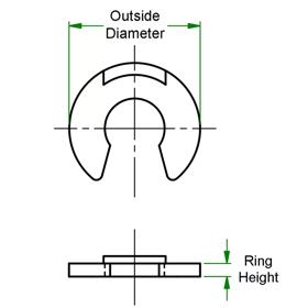 Retaining Rings - Line Drawing