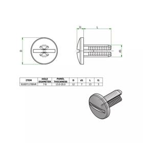 Ratchet Rivets - Nylon - Line Drawing