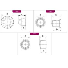 Nut Protection Caps - Line Drawing