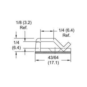 Flat Cable Clip - Screw Mount, Split Flat - Line Drawing