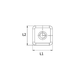 Square Glide - HDPE - Line Drawing