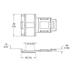 P110071_Wire_Clip-Plastic_Adhesive_Mount_Micro - Line Drawing