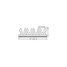 P110476_Fibre_Clips-4_Slot_3mm_Adhesive_Mount - Line Drawing