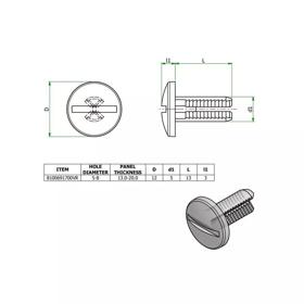 Ratchet Rivets - Nylon - Line Drawing