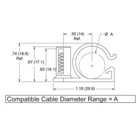 P110800_Cable_Clamps_-_Stud_Mount_Wire_Harness - Line Drawing