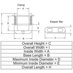 P110075_Wire_Clip-Screw_Mount_Two_Piece - Line Drawing