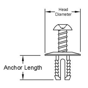 Screw In Rivets - Line Drawing