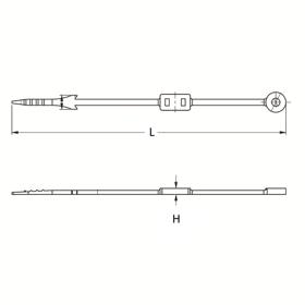 Flexible End Caps with Lanyard - Line Drawing