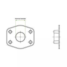 SAE J518 Studded Full Face Flange Protectors - Line Drawing