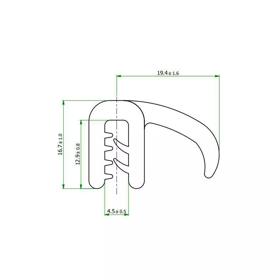 Gasket Seal - Flipper - Line Drawing