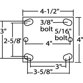 P100238_Rigid_Plate_Casters - Line Drawing