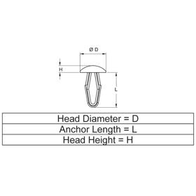 Push-In Rivets - Drive Fasteners - Line Drawing