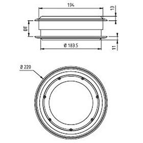 Circular Inspection Window - Line Drawing
