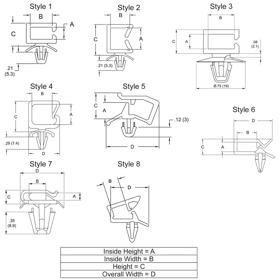 Non-Locking Wire Saddles - Line Drawing