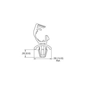 P110460_Fibre_Bend_Limiting_Tubing-_Clips_Hinged_Top_Lock - Line Drawing