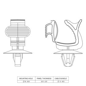 Adjustable Cable Clamps  Line Drawing