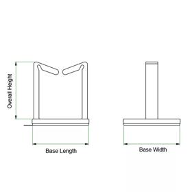 Wire Saddle - Adhesive Mount - Line Drawing