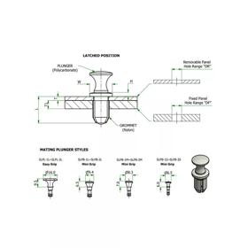 Snap Latch Rivets - Line Drawing