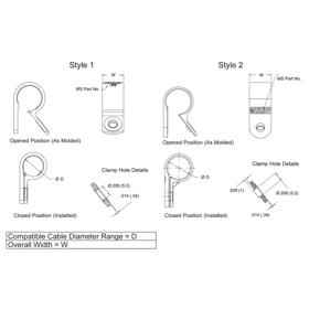 P110740_Cable_Clamps_-_Screw_Mount_MS25281 - Line Drawing