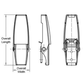 Over Centre Draw Latch w Keeper Plate - Line Drawing