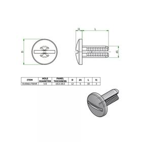 Ratchet Rivets - Nylon - Line Drawing