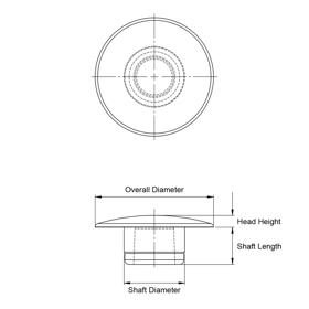 Socket Screw Cover Caps - Line Drawing