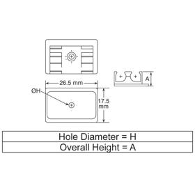 P110475_Fibre_Clips-2_Slot-6mm_5 - Line Drawing