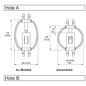 Standard Snap Lock Supports - Two-Prong Snap-Lock Two-Prong Snap-Lock Spring - Line Drawing