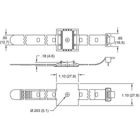 P110835_Cable_Clamps-Screw_Adhesive_Mount_Strap_Buckle - Line Drawing