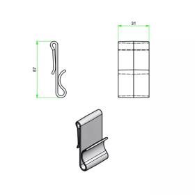 Power Wing Clips - Line Drawing