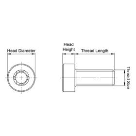 Machine Screws - Low Head - Line Drawing