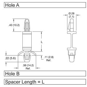 P160265_Standard_Snap_Lock_Supports-Arrowhead_Snap-Lock_Bayonet_Nose_Snap-Lock_Flexible - Line Drawing