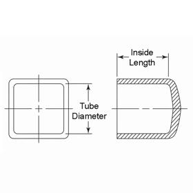 Square End Caps - Heavy Duty - Line Drawing