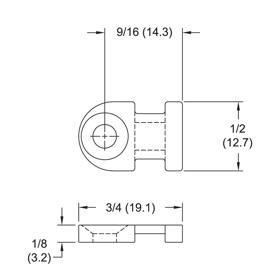 P110243_Cable_Tie_Mounts-Screw_Mount_Low_Profile_Two_Way - Line Drawing