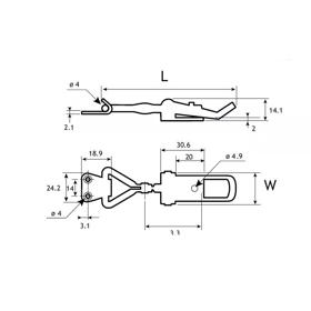 Adjustable Draw with Triangle Latch Head - Line Drawing