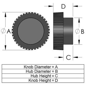 K Series_Knurled Knob Line Drawing